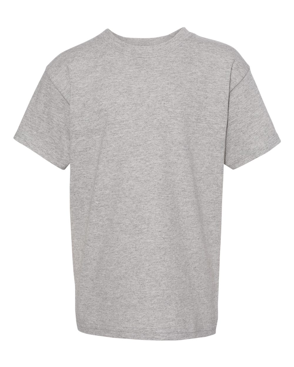 Front View of Oxford Grey Essential-T Youth T-Shirt - 5480