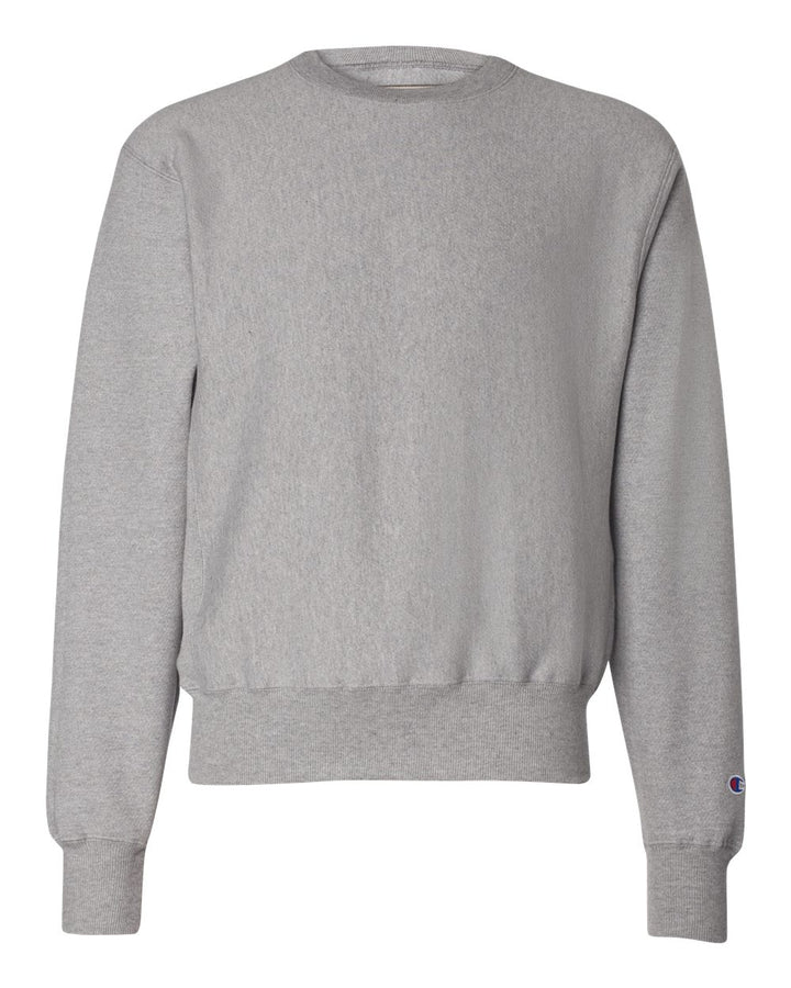 Front View of Oxford Grey Reverse Weave® Crewneck Sweatshirt - S149