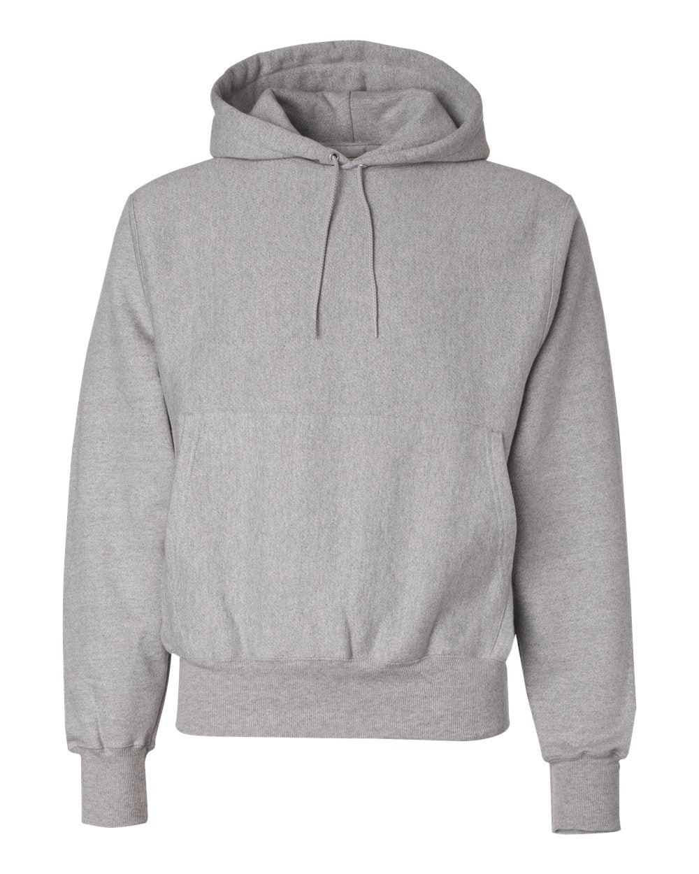 Front View of Oxford Grey Reverse Weave® Hooded Sweatshirt - S101