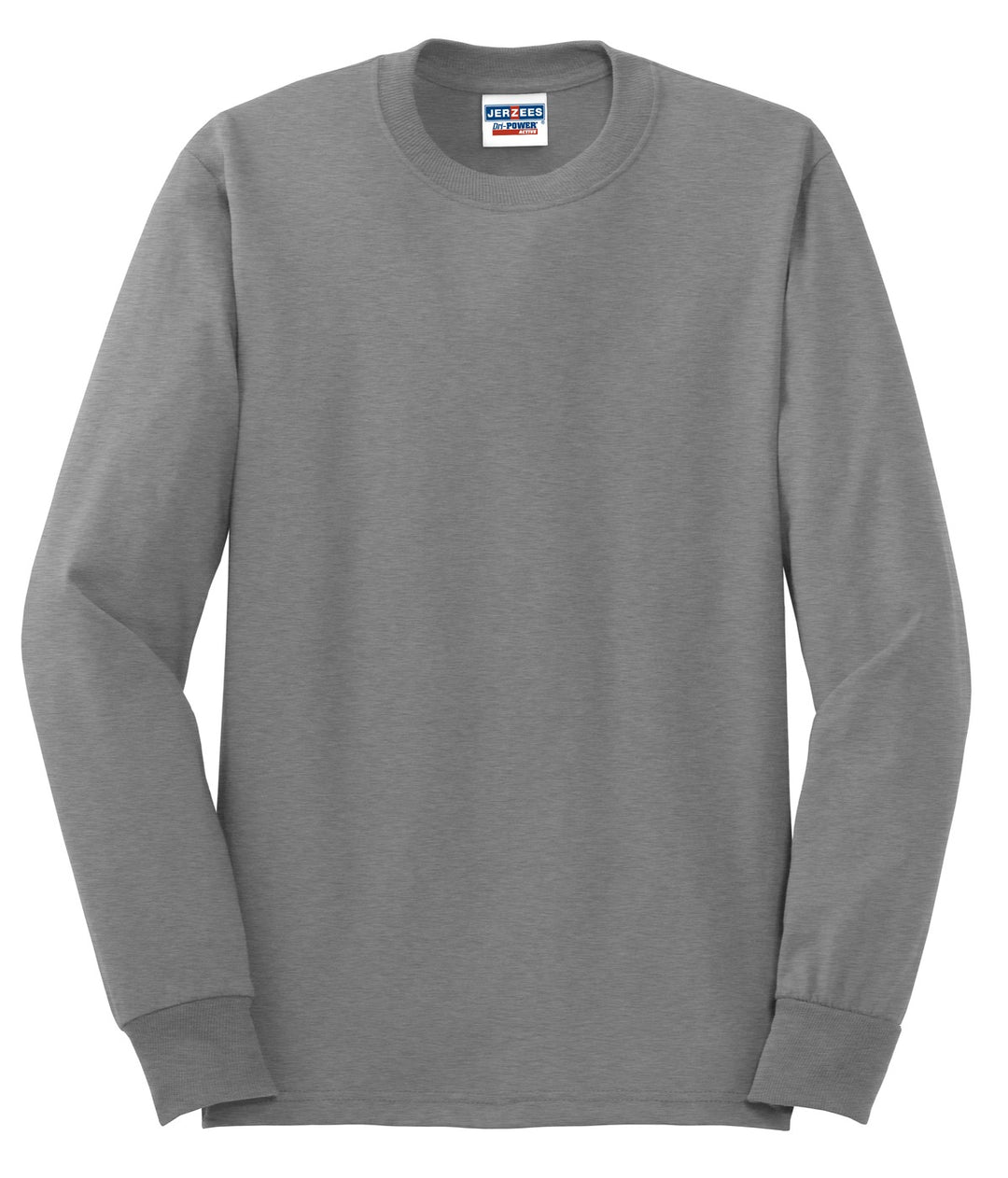 Front View of Oxford Jerzees - Dri-Power 50/50 Cotton/Poly Long Sleeve T-Shirt. 29LS