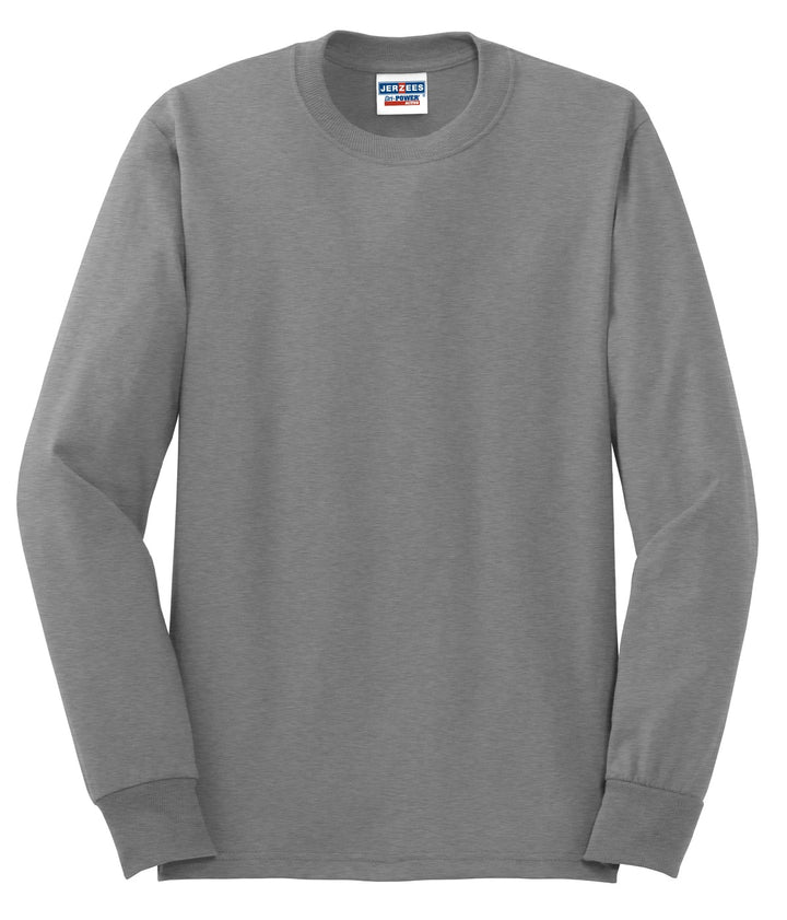 Front View of Oxford Jerzees - Dri-Power 50/50 Cotton/Poly Long Sleeve T-Shirt. 29LS