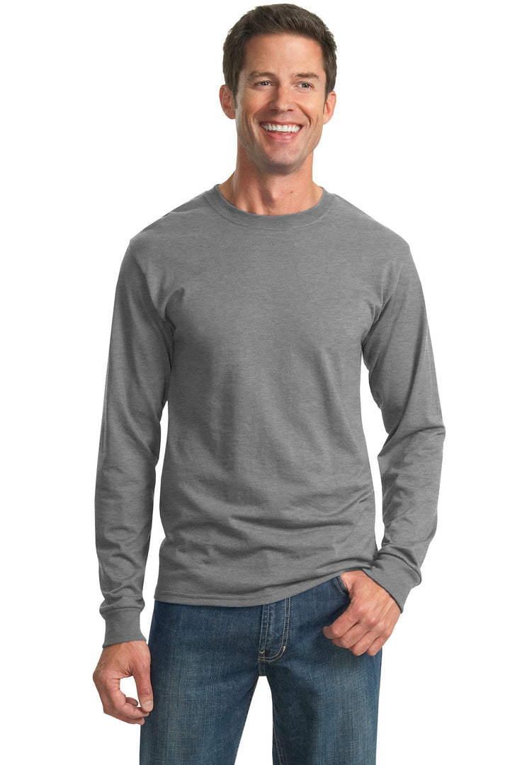 Front View of Oxford Jerzees - Dri-Power 50/50 Cotton/Poly Long Sleeve T-Shirt. 29LS