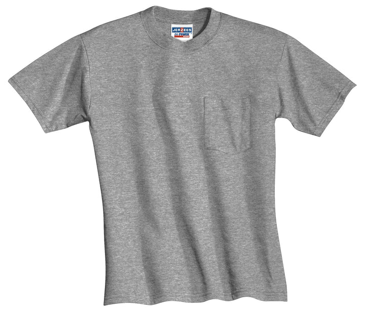 Front View of Oxford Jerzees - Dri-Power 50/50 Cotton/Poly Pocket T-Shirt. 29MP