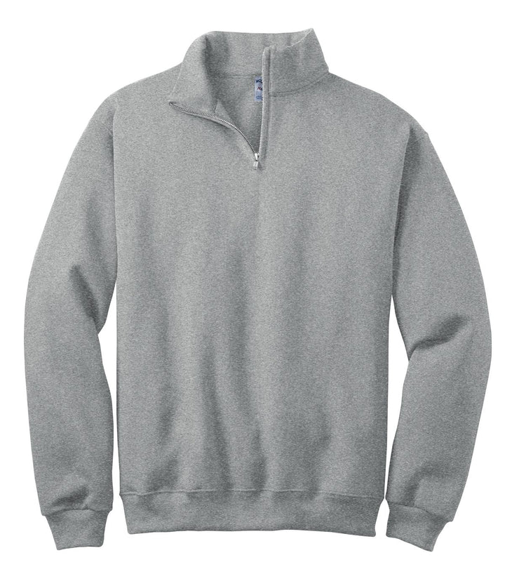 Front View of Oxford Jerzees - NuBlend 1/4-Zip Cadet Collar Sweatshirt. 995M