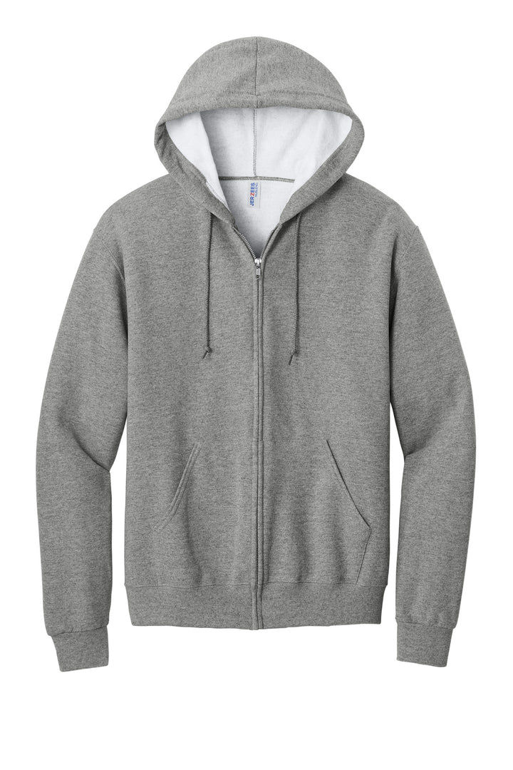 Front View of Oxford Jerzees - NuBlend Full-Zip Hooded Sweatshirt. 993M