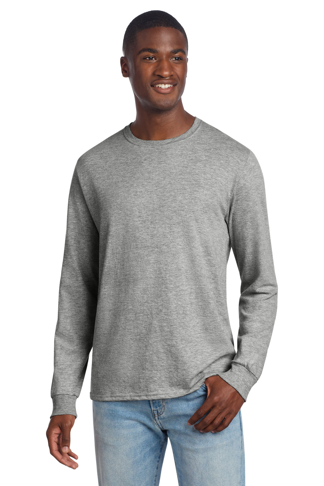 Front View of Oxford Jerzees Premium Blend Ring Spun Long Sleeve T-Shirt 560LS