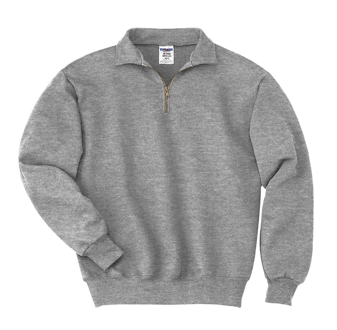 Front View of Oxford Jerzees Super Sweats NuBlend - 1/4-Zip Sweatshirt with Cadet Collar. 4528M