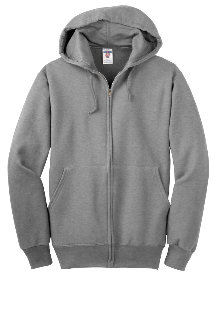 Front View of Oxford Jerzees Super Sweats NuBlend - Full-Zip Hooded Sweatshirt. 4999M