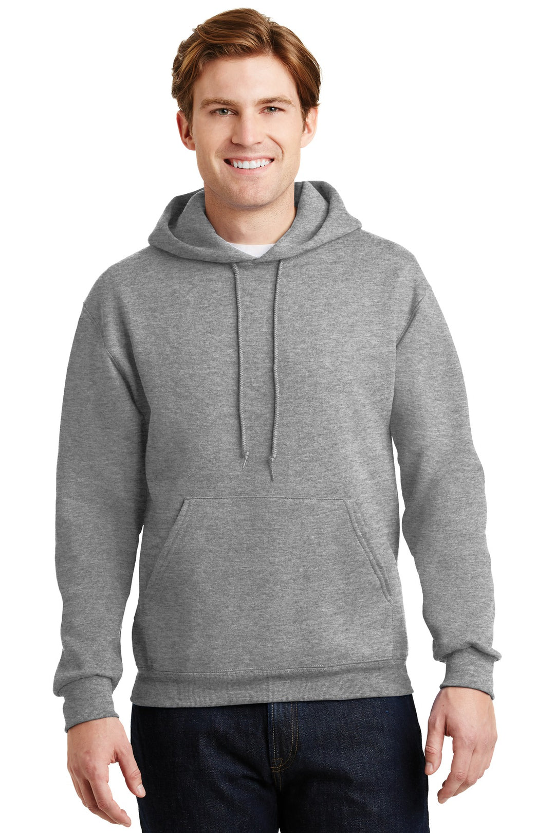 Front View of Oxford Jerzees Super Sweats NuBlend - Pullover Hooded Sweatshirt. 4997M