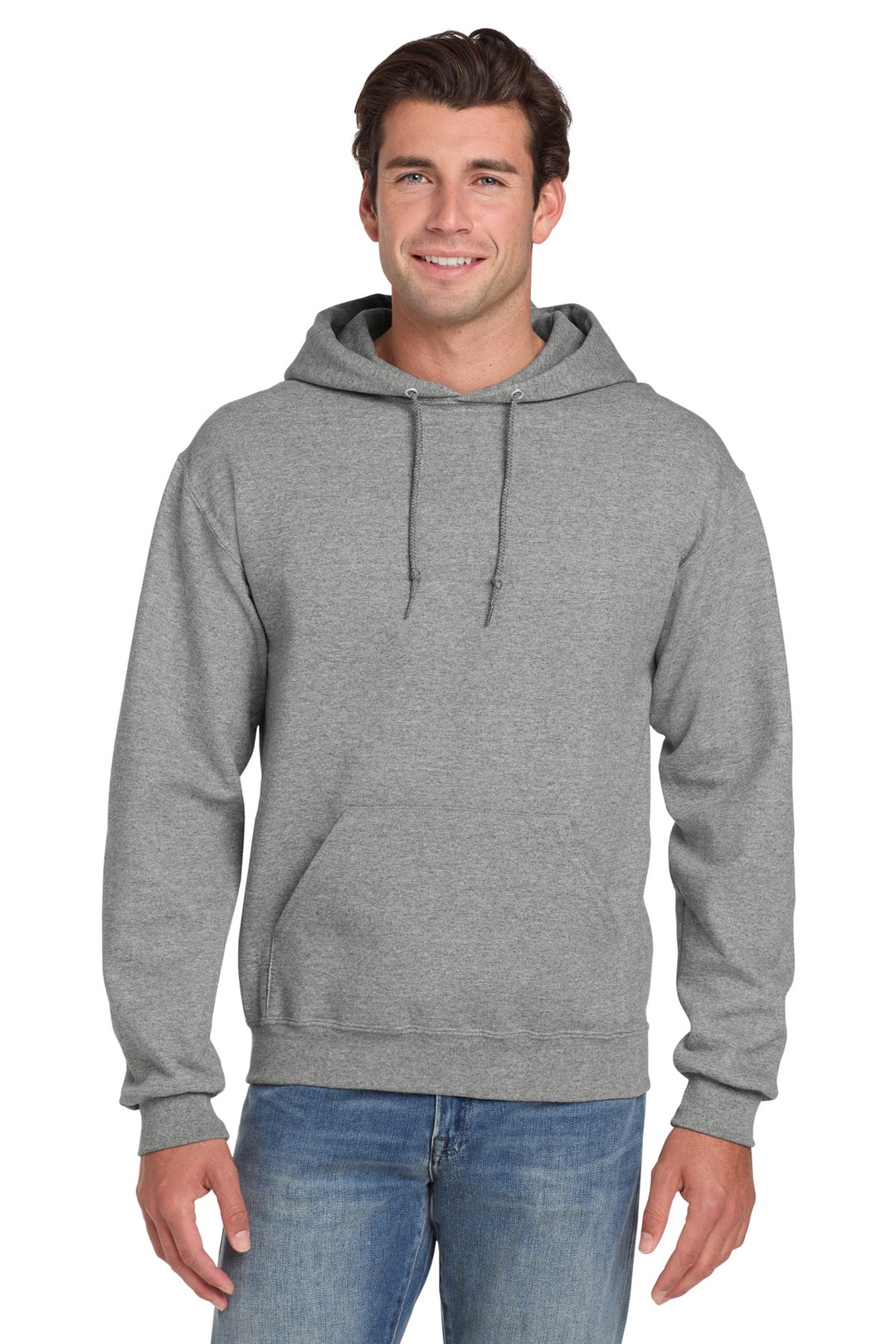 Front View of Oxford Jerzees Super Sweats NuBlend - Pullover Hooded Sweatshirt. 4997M