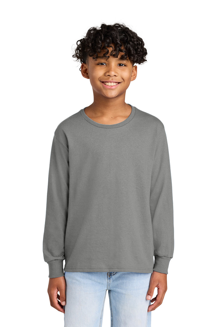 Front View of Oxford Jerzees Youth Dri-Power 50/50 Cotton/Poly Long Sleeve 29BL
