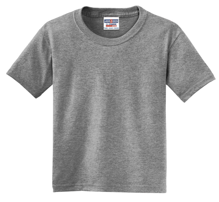 Front View of Oxford Jerzees - Youth Dri-Power 50/50 Cotton/Poly T-Shirt. 29B