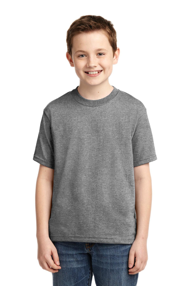Front View of Oxford Jerzees - Youth Dri-Power 50/50 Cotton/Poly T-Shirt. 29B