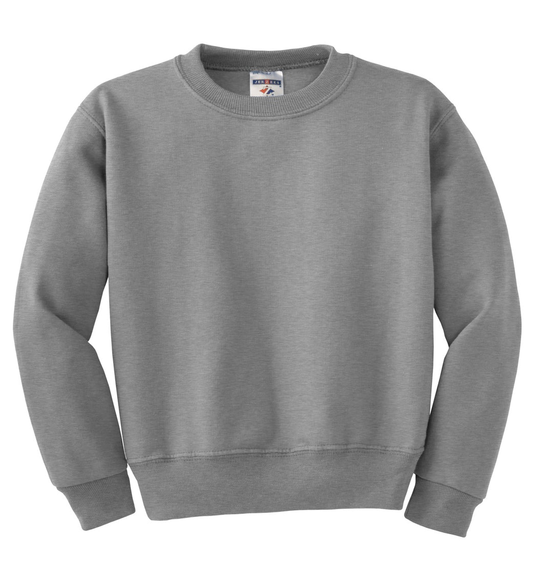 Front View of Oxford Jerzees - Youth NuBlend Crewneck Sweatshirt. 562B