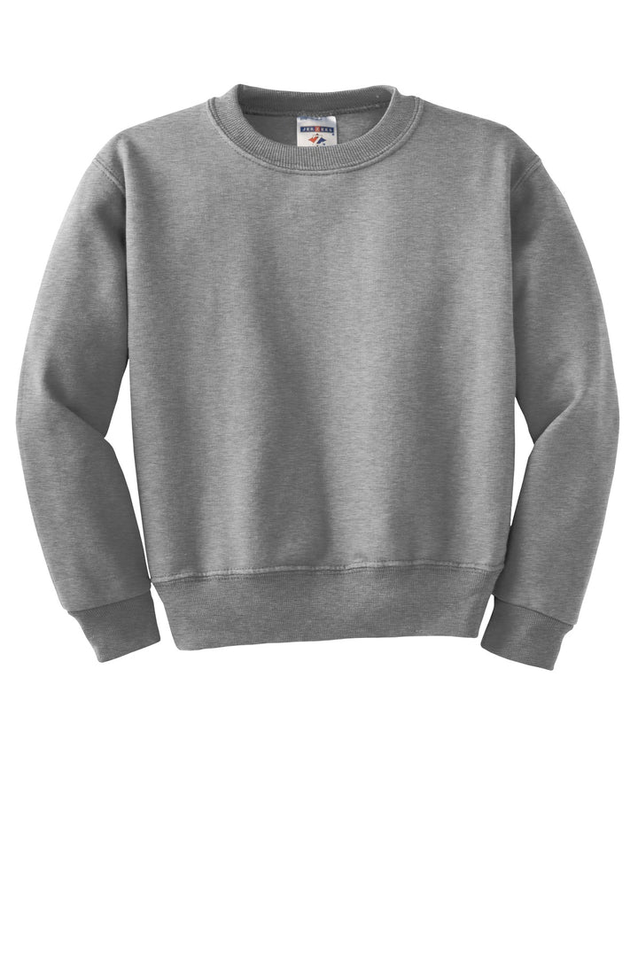 Front View of Oxford Jerzees - Youth NuBlend Crewneck Sweatshirt. 562B