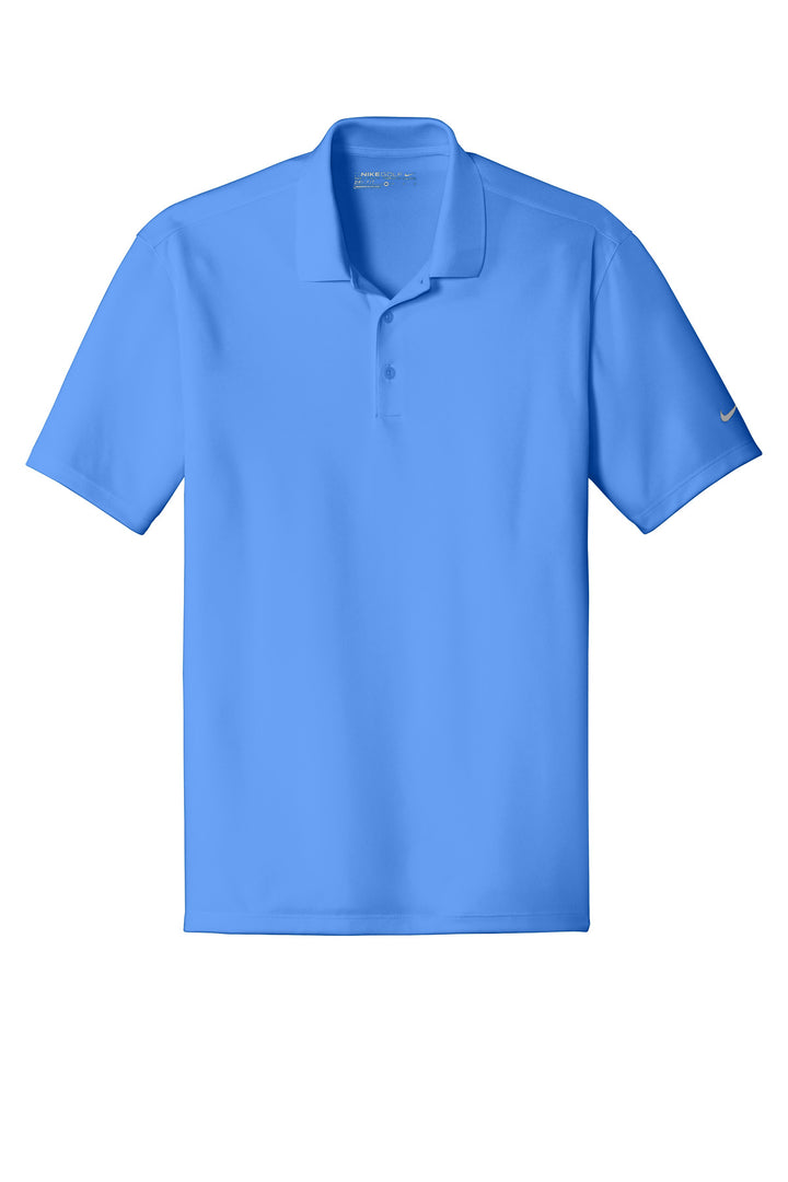 Front View of Pacific Blue Nike Dri-FIT Classic Fit Players Polo with Flat Knit Collar. 838956