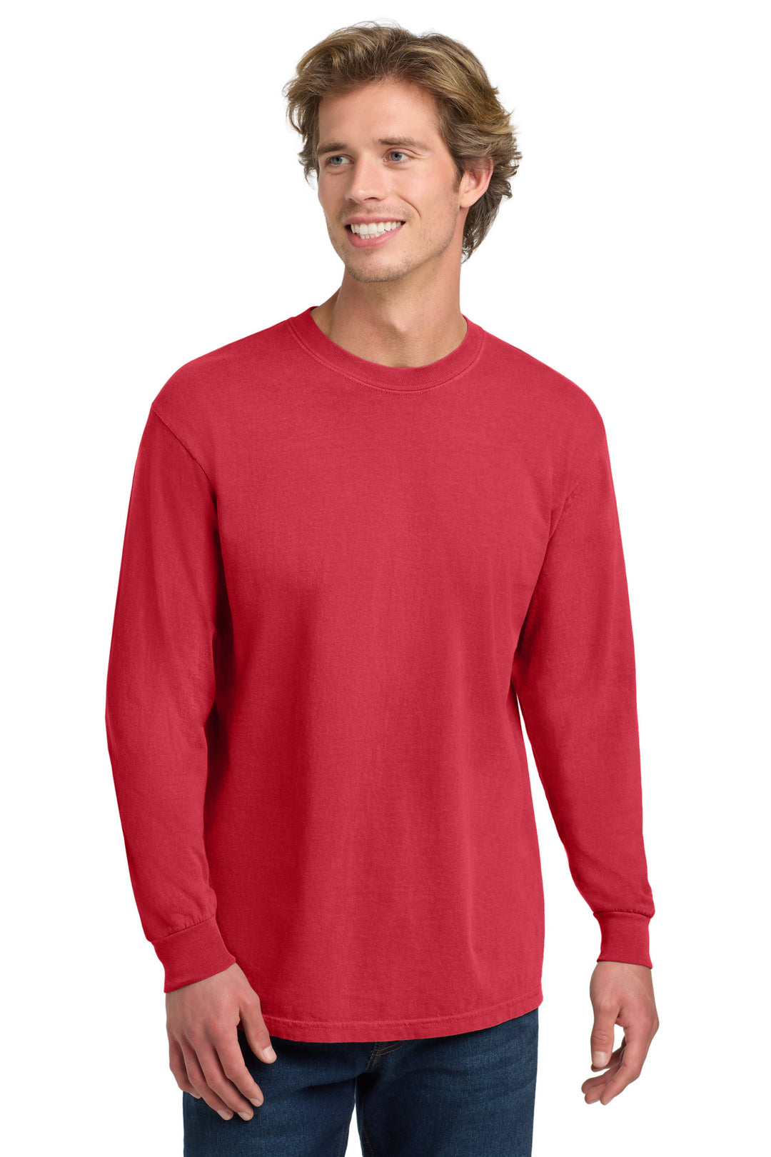 Front View of Paprika COMFORT COLORS Heavyweight Ring Spun Long Sleeve Tee. 6014