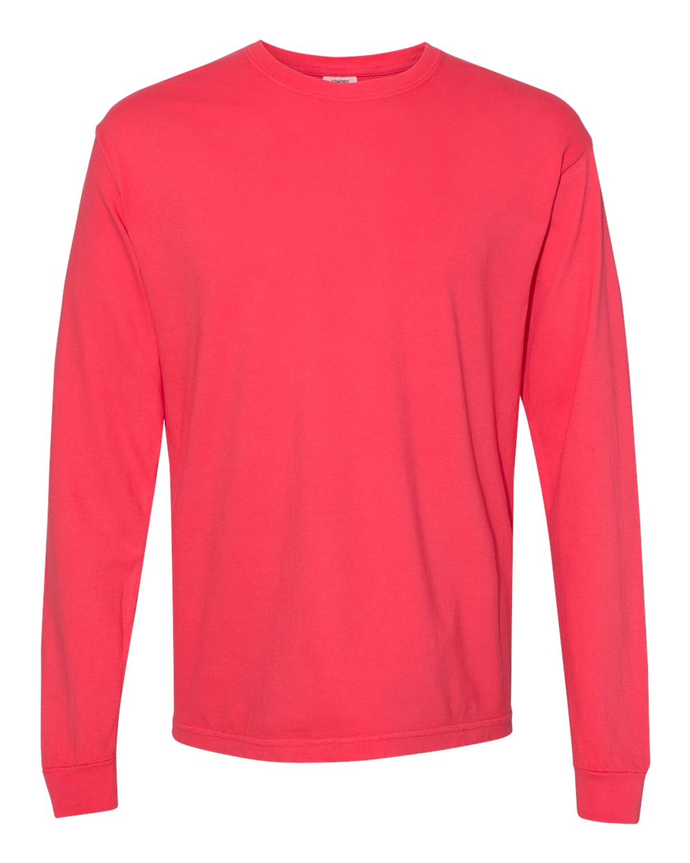 Front View of Paprika Garment-Dyed Heavyweight Long Sleeve T-Shirt - 6014