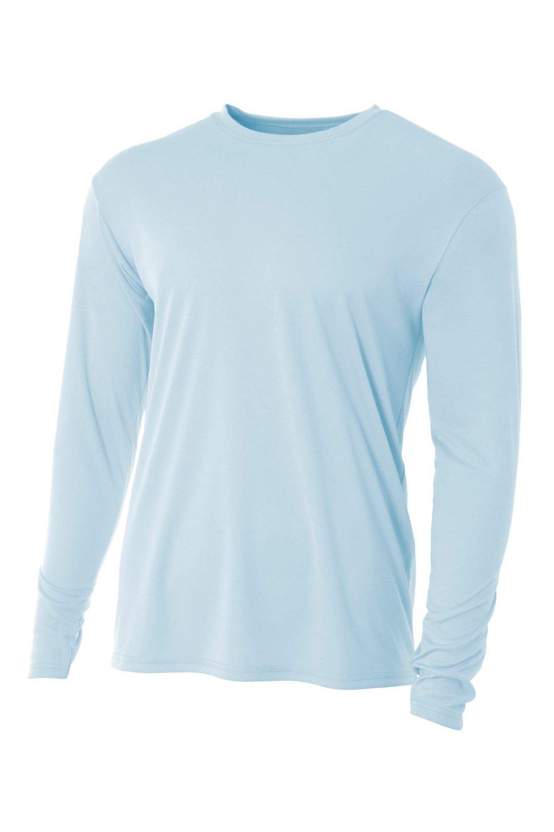Front View of PastelBlue A4 Youth Cooling Performance Long Sleeve Tee A4NB3165