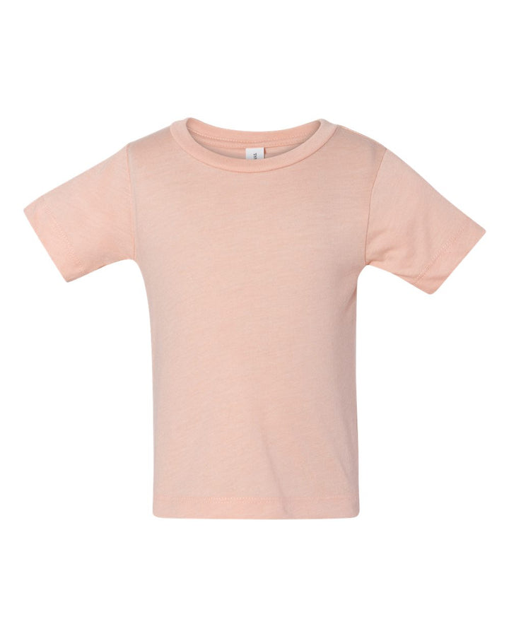 Front View of Peach Triblend Infant Triblend Tee - 3413B