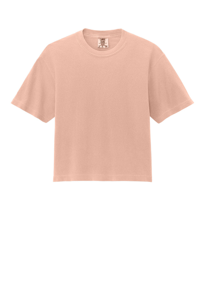 Front View of Peachy Comfort Colors Women's Heavyweight Boxy Tee 3023CL