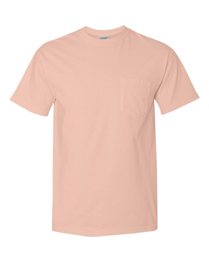Front View of Peachy Garment-Dyed Heavyweight Pocket T-Shirt - 6030