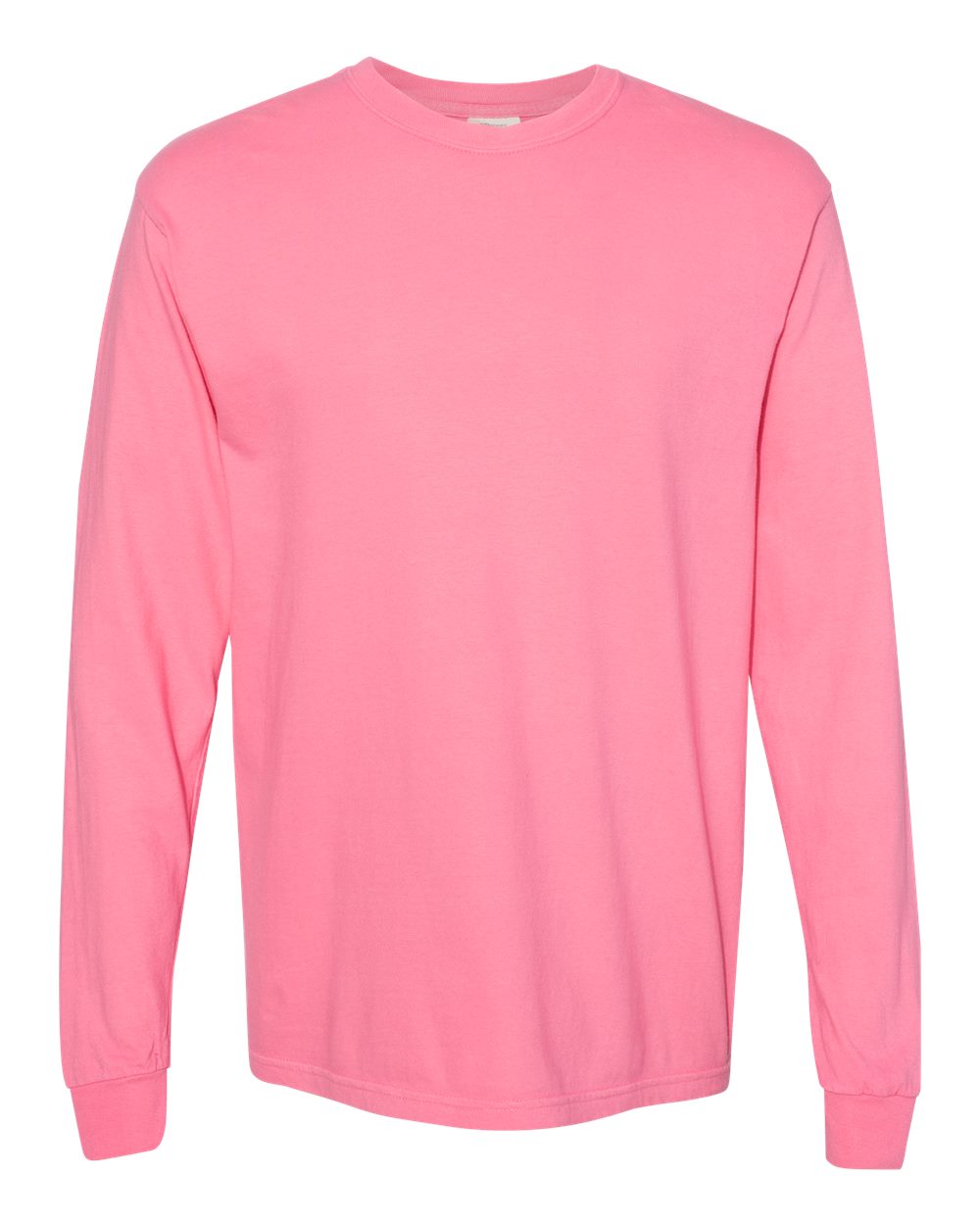 Front View of Peony Garment-Dyed Heavyweight Long Sleeve T-Shirt - 6014