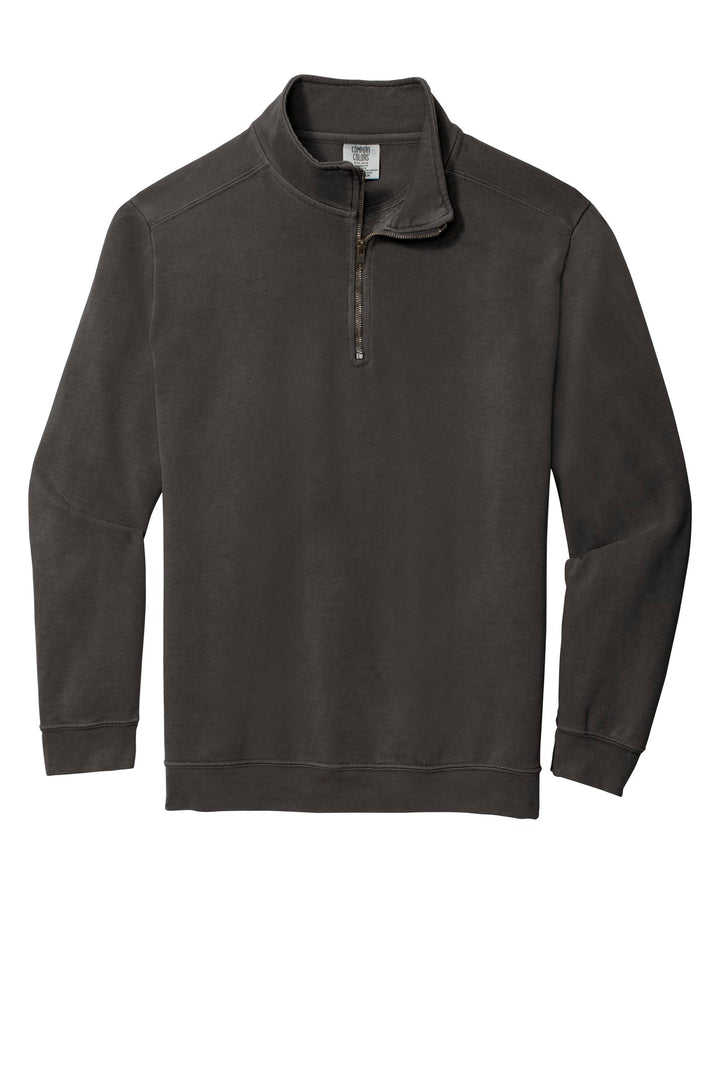 Front View of Pepper COMFORT COLORS Ring Spun 1/4-Zip Sweatshirt. 1580