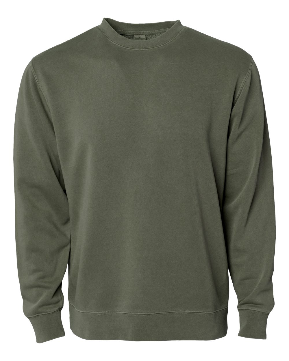 Front View of Pigment Army Midweight Pigment-Dyed Crewneck Sweatshirt - PRM3500