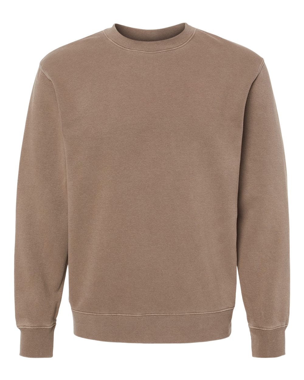 Front View of Pigment Clay Midweight Pigment-Dyed Crewneck Sweatshirt - PRM3500