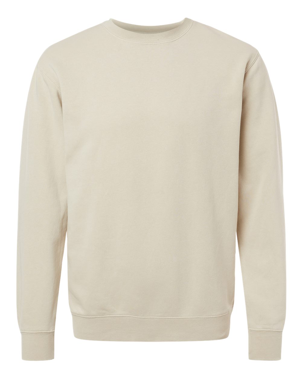 Front View of Pigment Ivory Midweight Pigment-Dyed Crewneck Sweatshirt - PRM3500