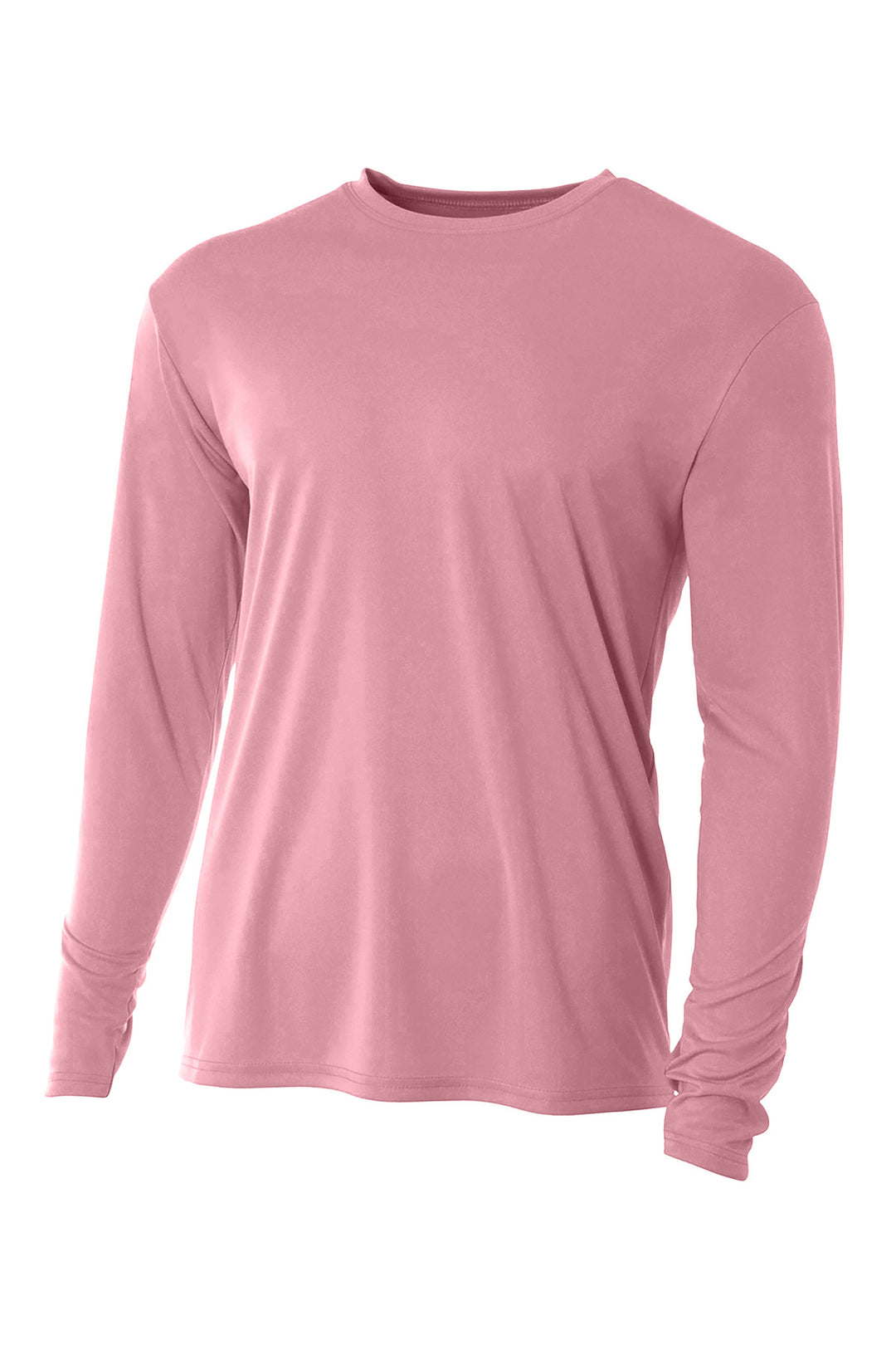 Front View of Pink A4 Cooling Performance Long Sleeve Tee A4N3165