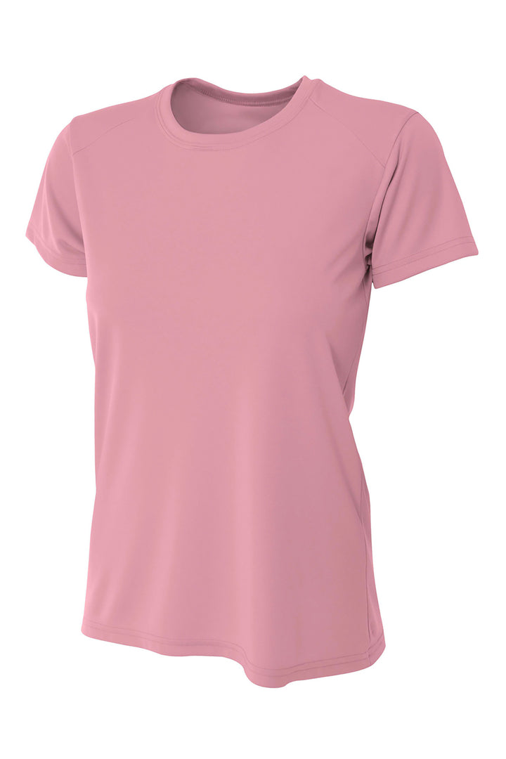 Front View of Pink A4 Women's Cooling Performance Short Sleeve Tee A4NW3201