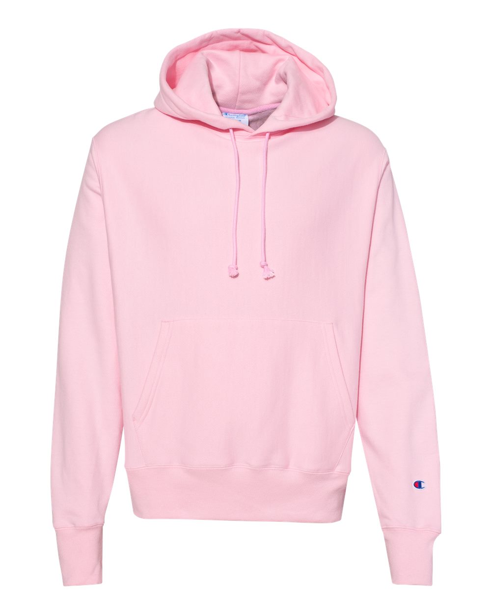 Front View of Pink Candy Reverse Weave® Hooded Sweatshirt - S101