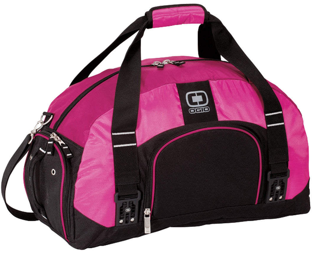 Front View of Pink OGIO - Big Dome Duffel. 108087