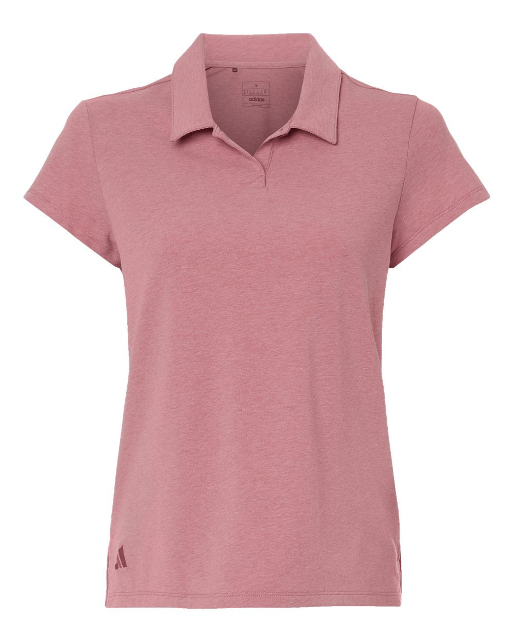 Front View of Pink Strata Melange Women's Blend Polo - A690