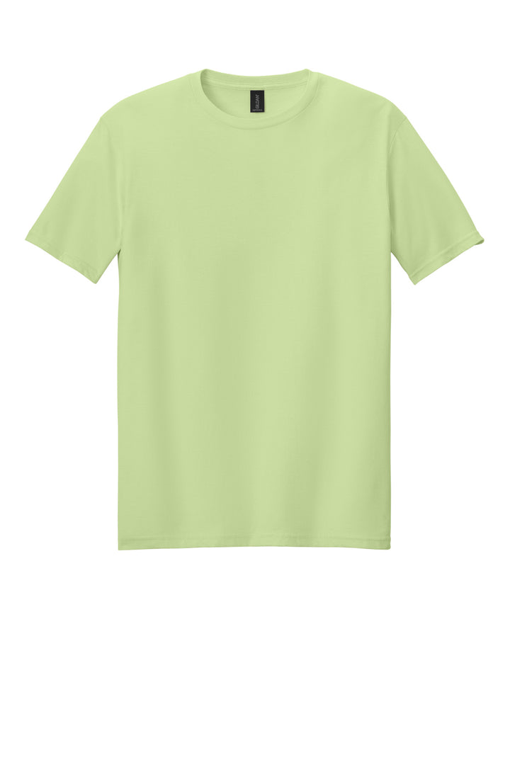 Front View of Pistachio Gildan Softstyle T-Shirt. 64000