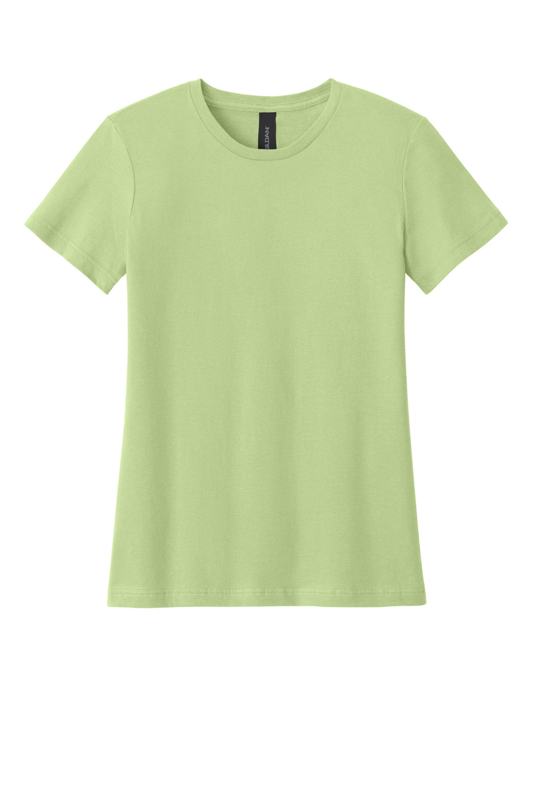 Front View of Pistachio Gildan Softstyle Women's T-Shirt. 64000L