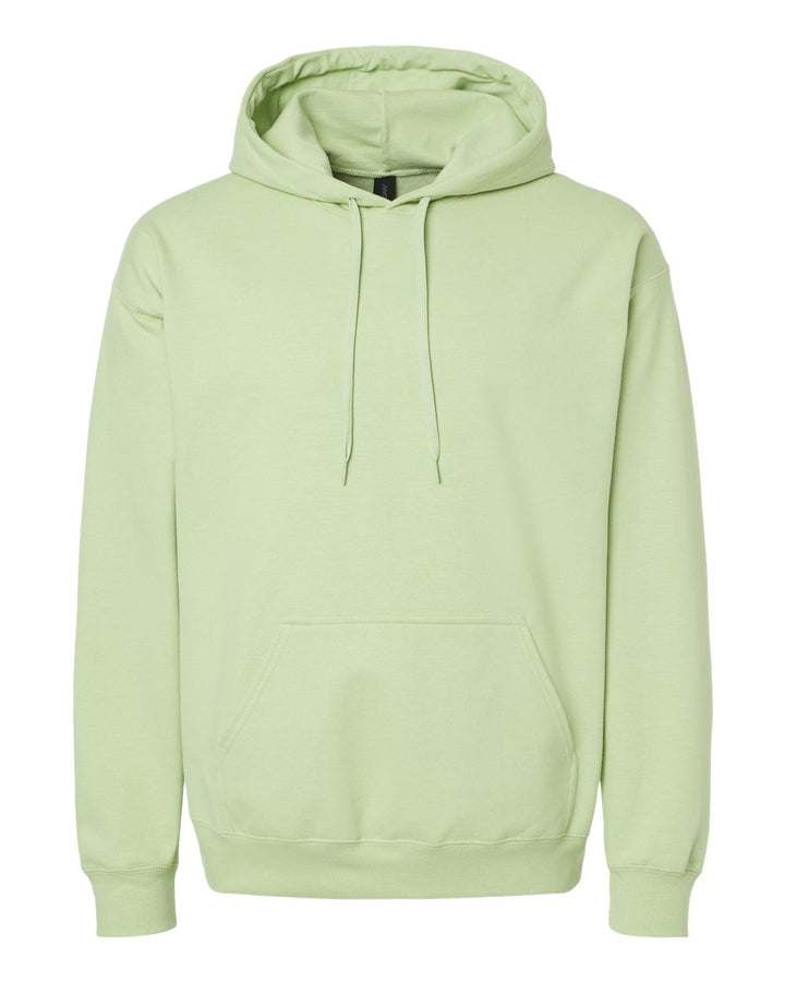 Front View of Pistachio Softstyle® Midweight Hooded Sweatshirt - SF500