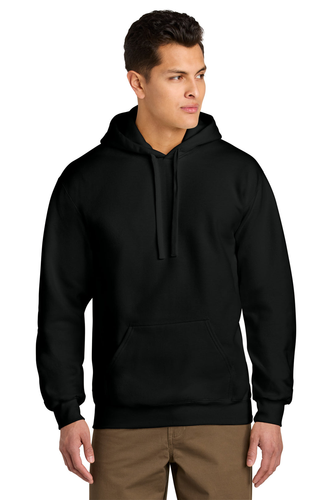 Front View of PitchBlack Gildan Hammer Maxweight Hooded Sweatshirt 19500