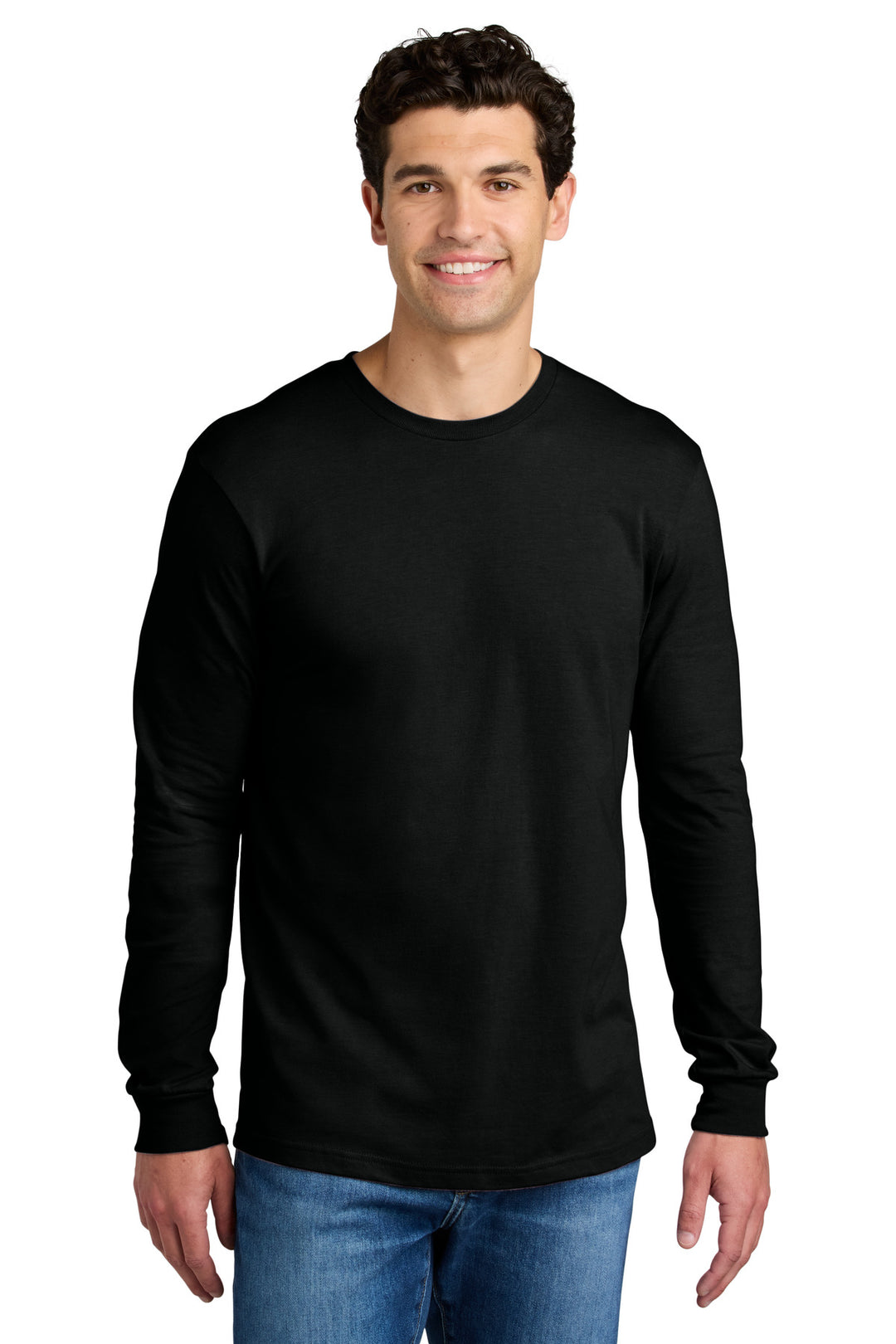 Front View of PitchBlack Gildan Softstyle CVC Long Sleeve Tee 64440CVC