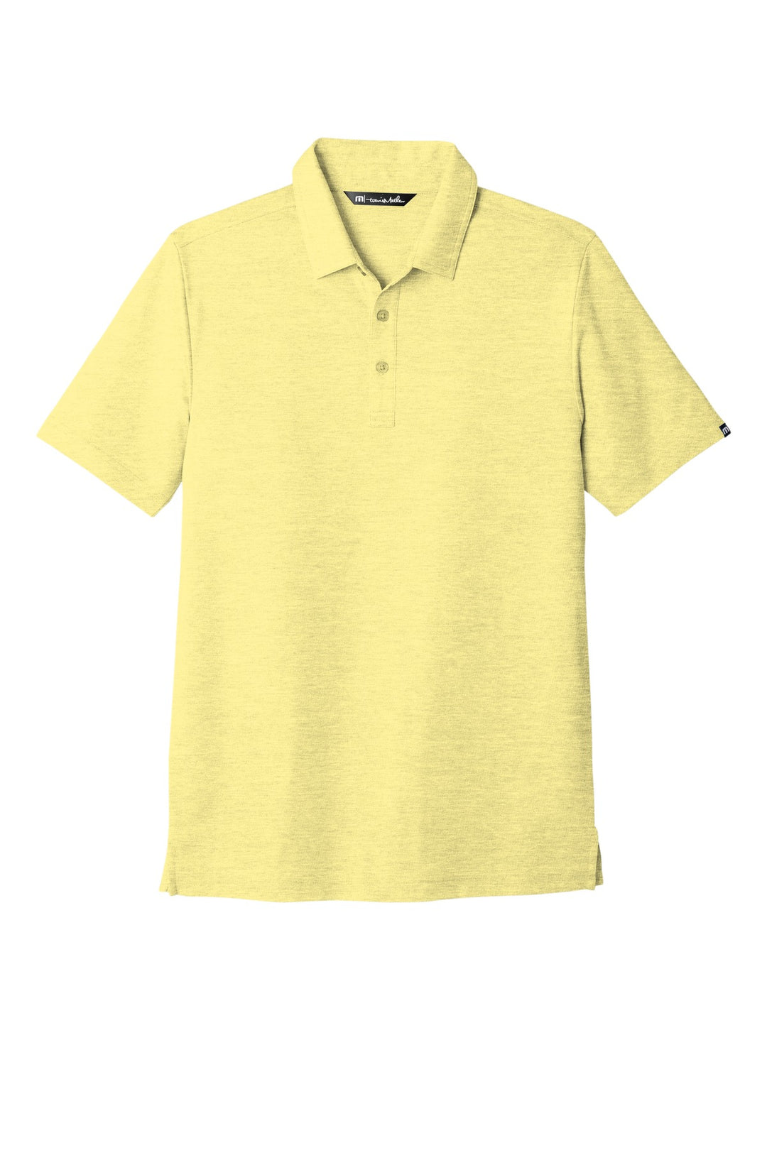 Front View of PlBananaHt TravisMathew Oceanside Heather Polo. TM1MU412