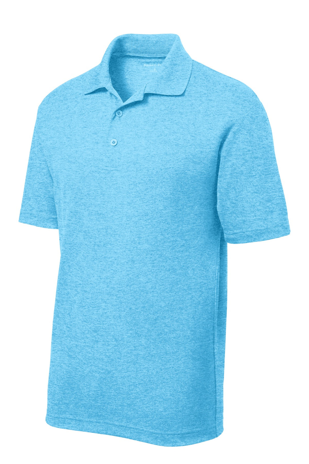 Front View of Pond Blue Hthr Sport-Tek PosiCharge RacerMesh Polo. ST640