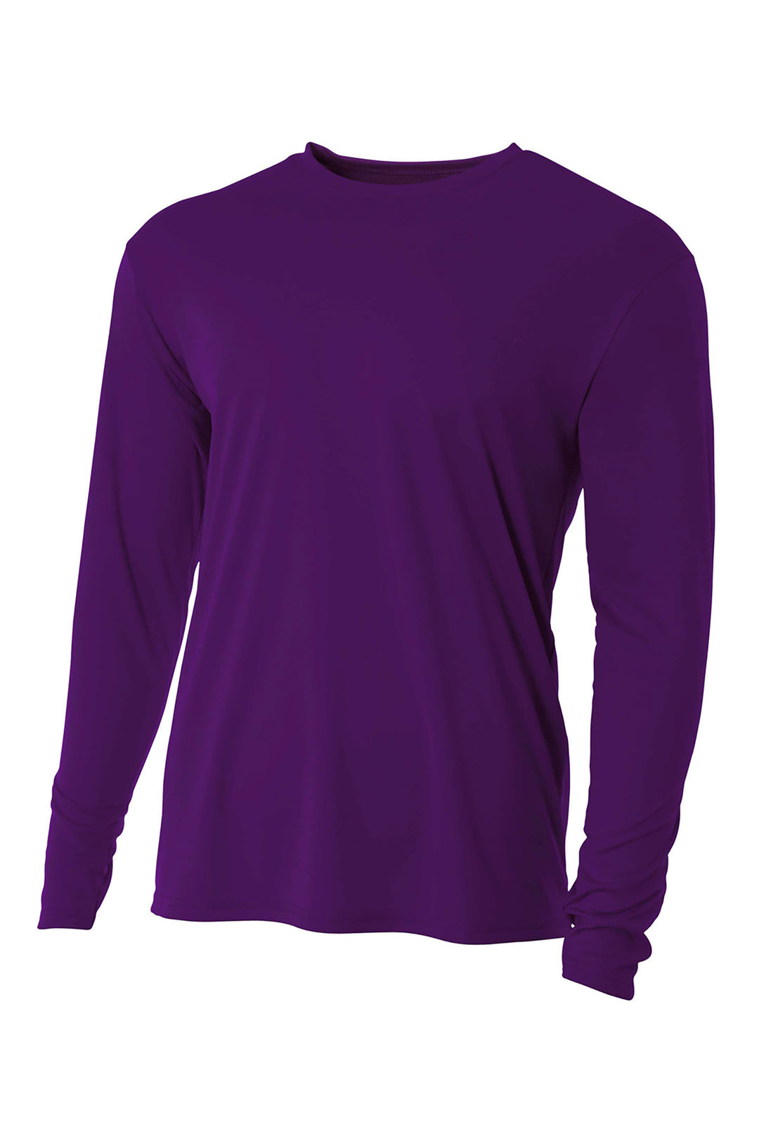 Front View of Purple A4 Cooling Performance Long Sleeve Tee A4N3165