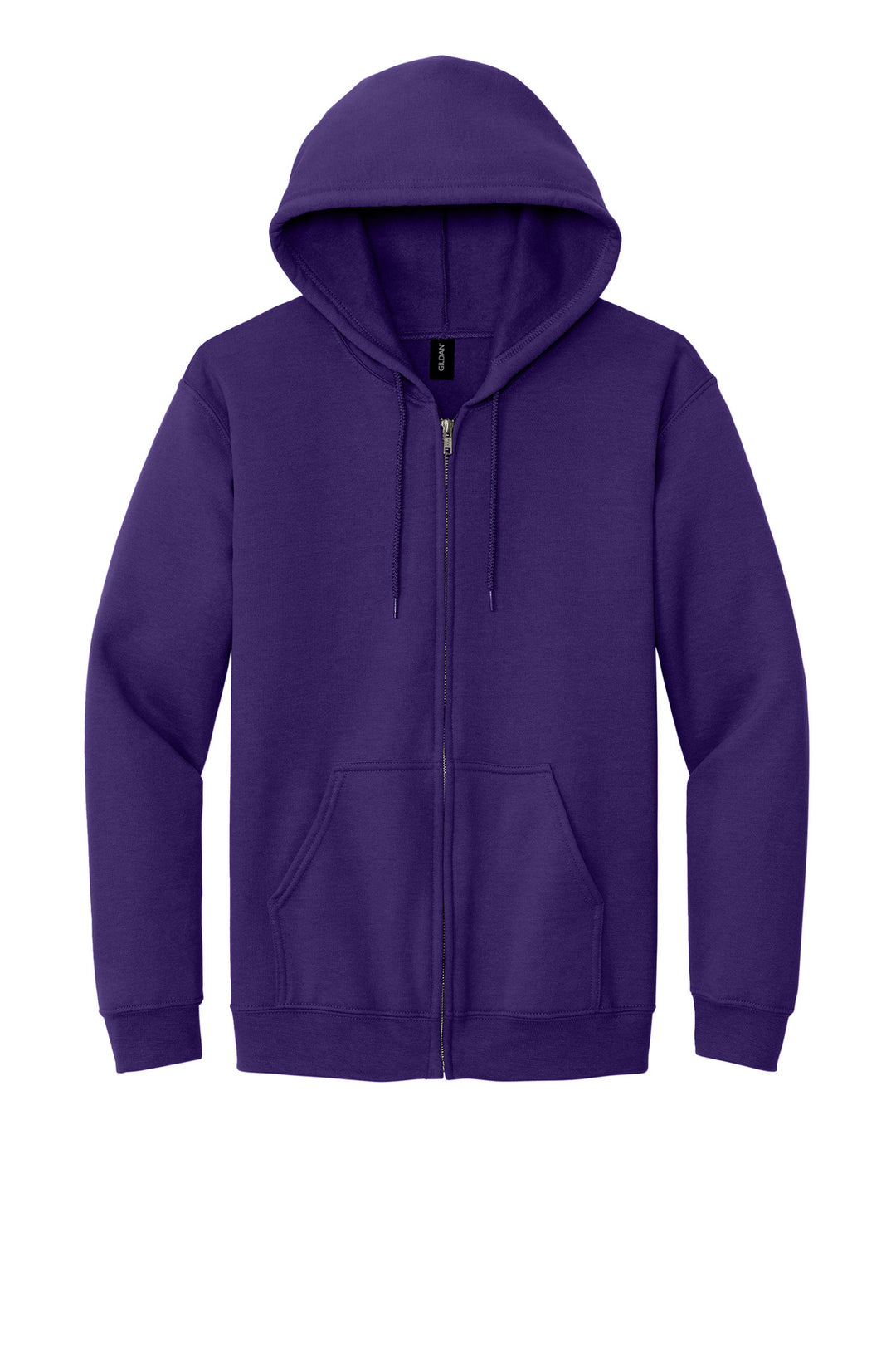 Front View of Purple Gildan - Heavy Blend Full-Zip Hooded Sweatshirt. 18600