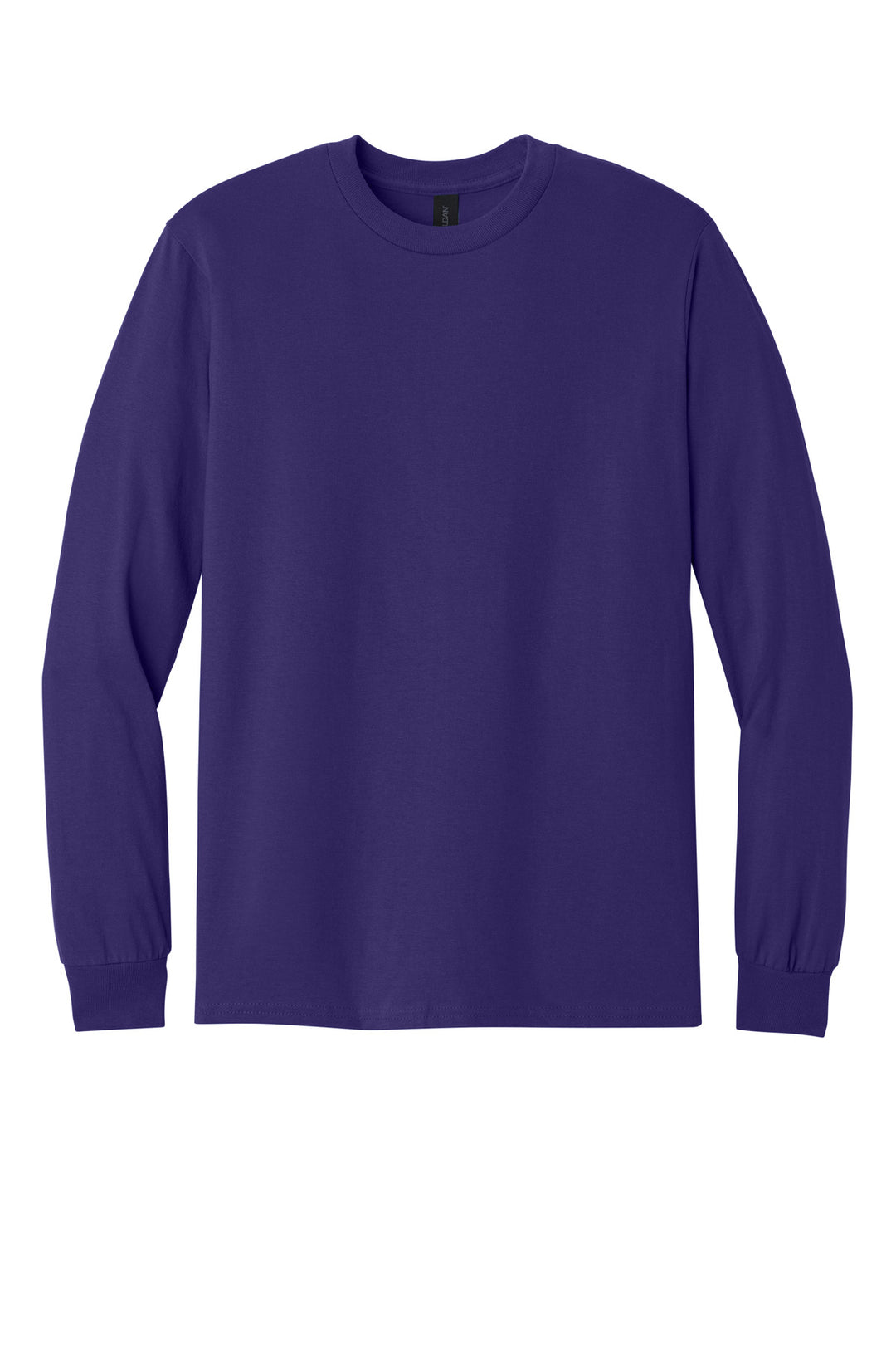 Front View of Purple Gildan - Heavy Cotton 100% Cotton Long Sleeve T-Shirt. 5400