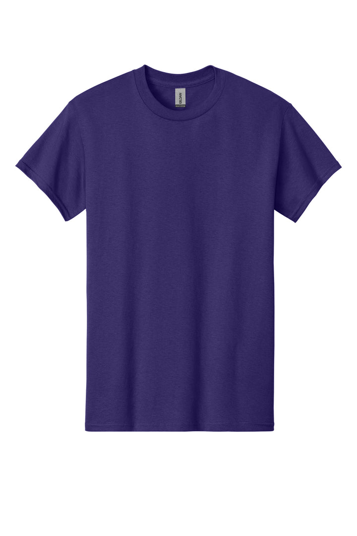 Front View of Purple Gildan - Heavy Cotton 100% Cotton T-Shirt. 5000