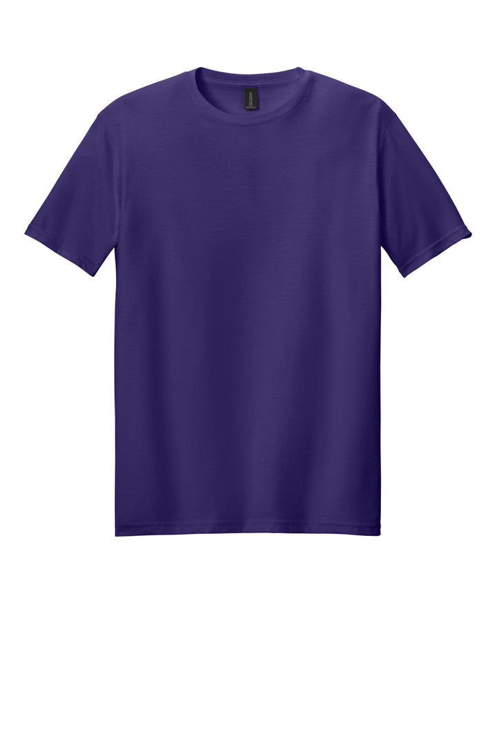 Front View of Purple Gildan Softstyle T-Shirt. 64000