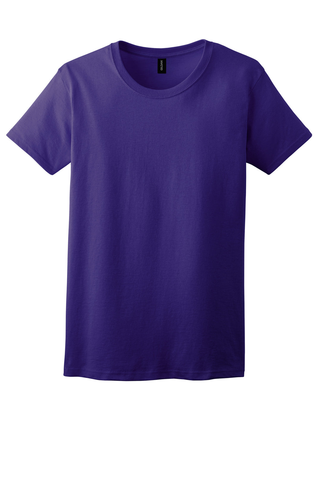 Front View of Purple Gildan Women's Ultra Cotton 100% US Cotton T-Shirt. 2000L