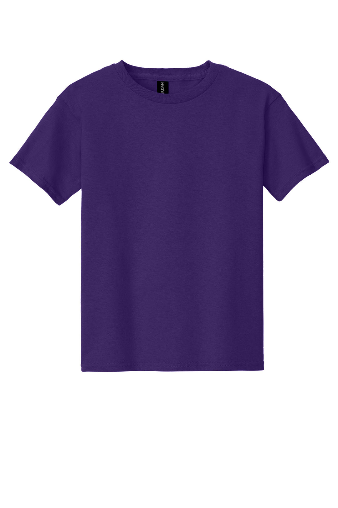 Front View of Purple Gildan - Youth Heavy Cotton 100% Cotton T-Shirt. 5000B